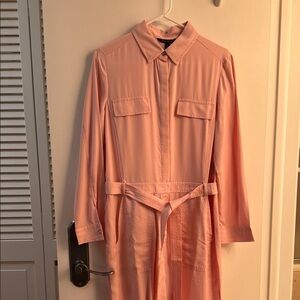 Chic Pink Long-Sleeve Jumpsuit